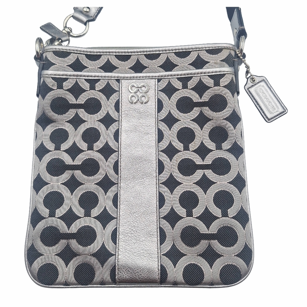 Vintage Coach Julia Signature Op Art Crossbody Bag
